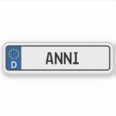 Anni Duits Bord van het Autorijbewijs Sticker (Voorkant)