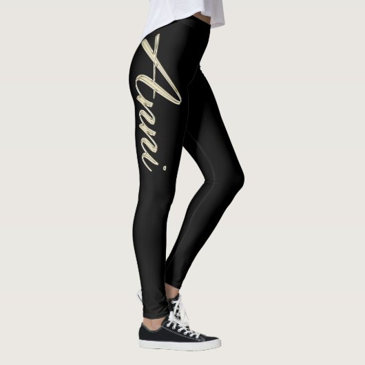 Anni white gold Handwriting Hose Leggings (Rechts)