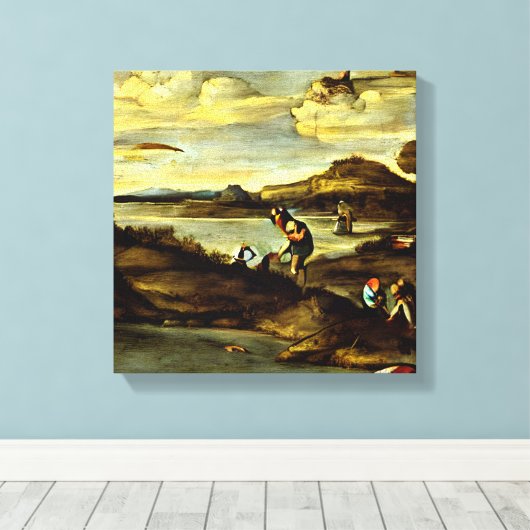Annibale Carracci - Gevist, voor 1596 Art Canvas Afdruk (Insitu (Houten vloer))
