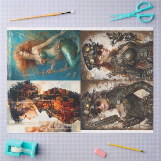 Annick Decoupage paper-Quadruple fun Tissuepapier (Craft)