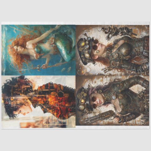 Annick Decoupage paper-Quadruple fun Tissuepapier (Voorkant)