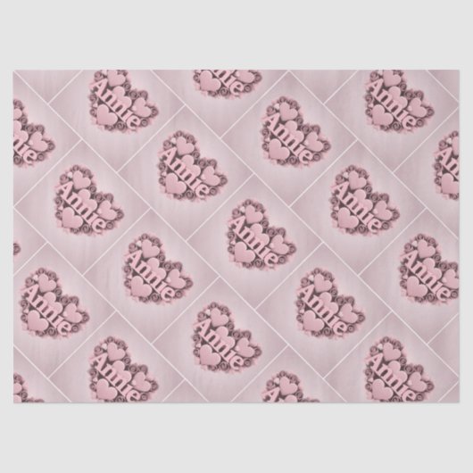 Annie 3D Pink Heart Tissue Paper Tissuepapier (Voorkant)