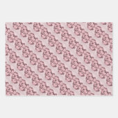 Annie 3D Pink Hearts Wrapping Paper Set (Voorkant)