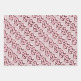 Annie 3D Pink Hearts Wrapping Paper Set