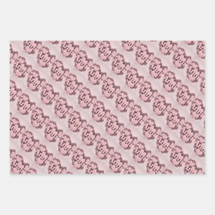 Annie 3D Pink Hearts Wrapping Paper Set