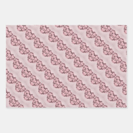 Annie 3D Pink Hearts Wrapping Paper Set