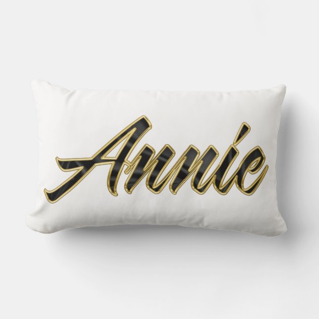 Annie black gold Lettering Kissen Deko Kussen (Voorkant)