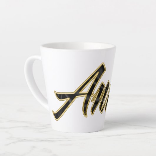 Annie black gold Lettering Latte Tasse Mok (Linkerhoek)