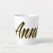 Annie black gold Lettering Latte Tasse Mok (Voorkant)