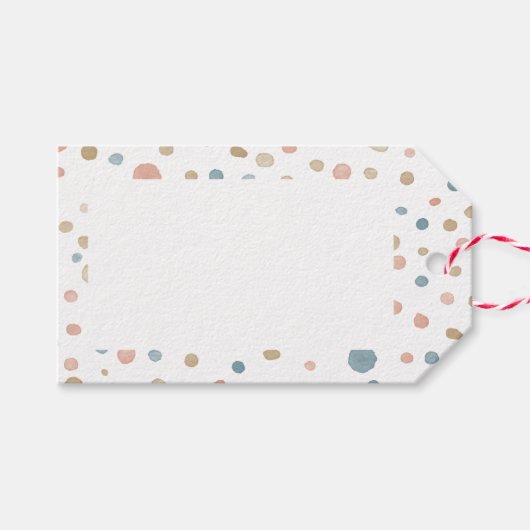 Annie Confetti Watercolor Stippen Cadeaubijslage Cadeaulabel (Voorkant (Horizontaal))