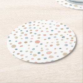 Annie Confetti Watercolor Stippen Papier Onderzett Ronde Kartonnen Onderzetter
