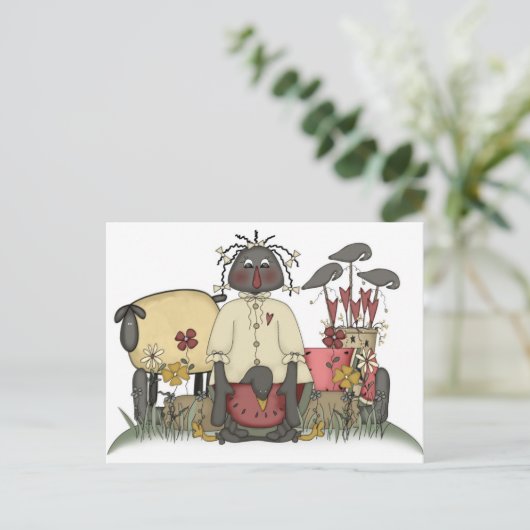 Annie Doll Sheep & Crows Briefkaart (Staand voorkant)