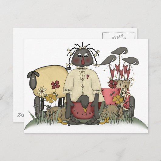 Annie Doll Sheep & Crows Briefkaart (Voorkant / Achterkant)