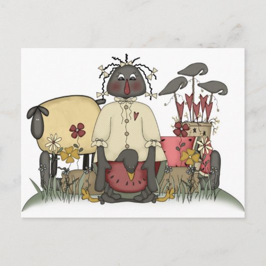 Annie Doll Sheep & Crows Briefkaart (Voorkant)