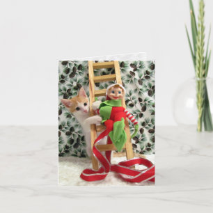 Annie en Elf - Kat / Keuten Kerstmis Kaart