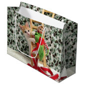 Annie en Elf Kerstmis - Cat/Kitten Gift Bag Groot Cadeauzakje (Voorkant Gekanteld)