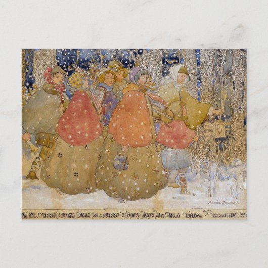  Annie Frans "Christmas Caroling " Briefkaart (Voorkant)