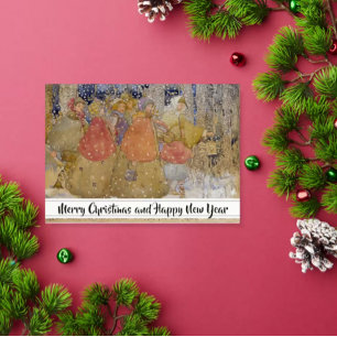  Annie Frans "Christmas Caroling " Folie Wenskaart