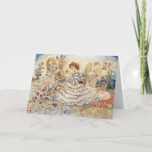 Annie Franse Verzamelende Rozen Notitiekaartje (Voorkant)