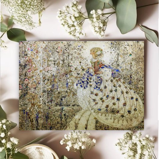 Annie Franse vrouw in de tuin Notitiekaartje