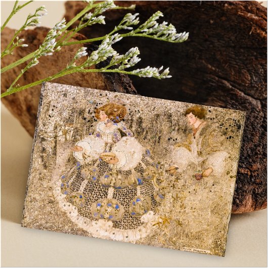 Annie French Het gelukkige paar Notitiekaartje