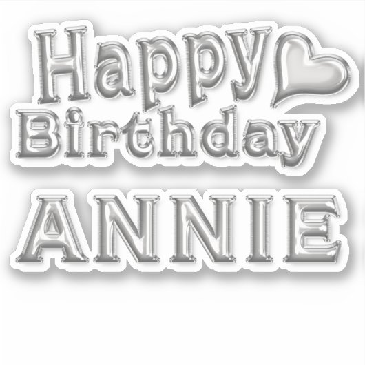 Annie Happy Birthday silver Aufkleber Sticker (Voorkant)