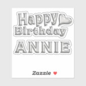 Annie Happy Birthday silver Aufkleber Sticker (Vel)