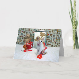 Annie is een lekker kerstkat aan het opsluiten. feestdagen kaart