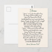 Annie Johnson Flint Poetry Briefkaart (Voorkant / Achterkant)