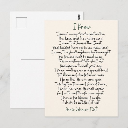 Annie Johnson Flint Poetry Briefkaart (Voorkant / Achterkant)