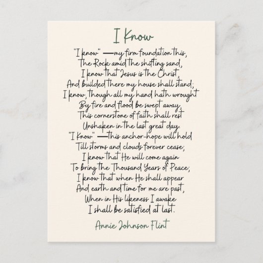 Annie Johnson Flint Poetry Briefkaart (Voorkant)