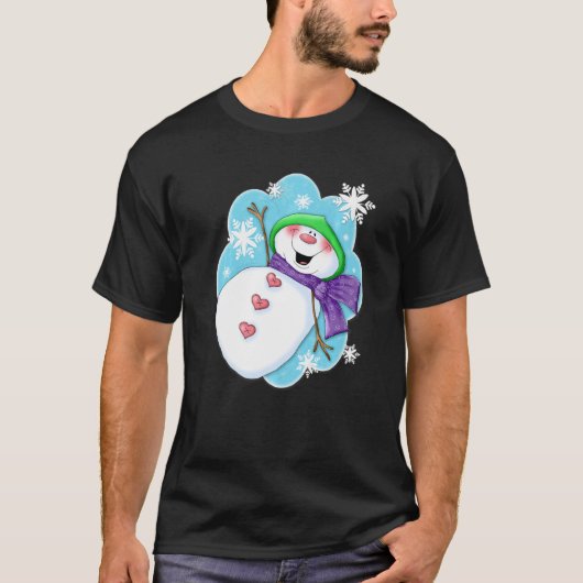 Annie Lang Go Snow Snowman T-shirt (Voorkant)