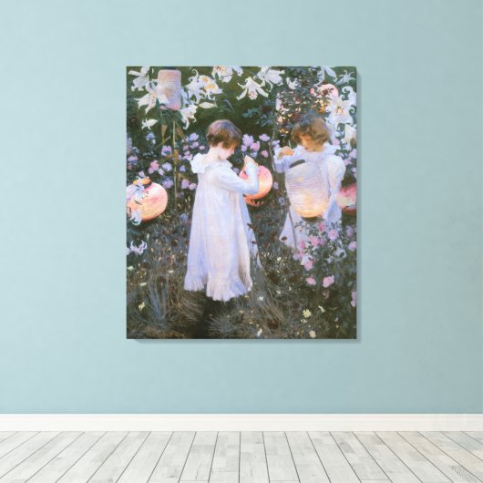 Annie, Lily, Lily, Roos van John Singer Sargent Canvas Afdruk (Insitu (Houten vloer))
