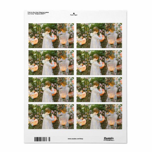 Annie, Lily, Lily, Roos van John Singer Sargent Etiket (Full Sheet)