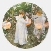 Annie, Lily, Lily, Roos van John Singer Sargent Ronde Sticker (Voorkant)