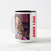 ANNIE LOVE Two-Tone Mok, 15 oz Tweekleurige Koffiemok (Voorkant links)