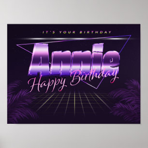 Annie Name Vorname lila retro Poster Geburtstag