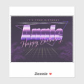 Annie Name Vorname lila retro Sticker Geburtstag (Vel)