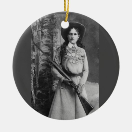 ANNIE OAKLEY CHRISTMAS ORNAMENS KERAMISCH ORNAMENT (Voorkant)