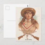 Annie Oakley  Lithograph Portrait Briefkaart (Voorkant / Achterkant)