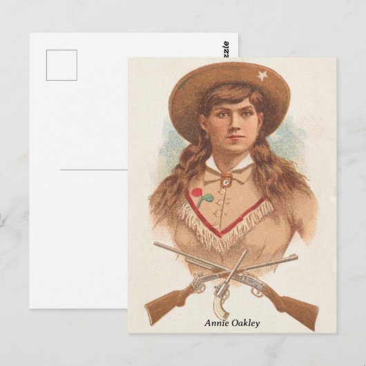 Annie Oakley Lithograph Portrait Briefkaart (Voorkant / Achterkant)
