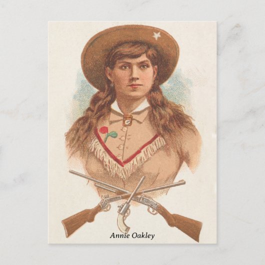 Annie Oakley  Lithograph Portrait Briefkaart (Voorkant)