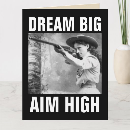 ANNIE OAKLEY MET PISTOOL, BIRTHDAY WENSKAARTEN KAART (Voorkant)