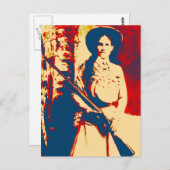 Annie Oakley Oil Grunge Briefkaart (Voorkant / Achterkant)