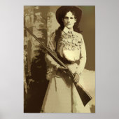  Annie Oakley Oil Grunge Canvas Print (Voorkant)
