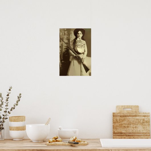  Annie Oakley Oil Grunge Canvas Print (Keuken)