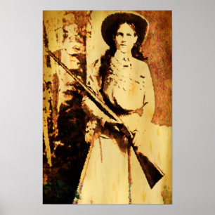  Annie Oakley Oil Grunge Canvas Print