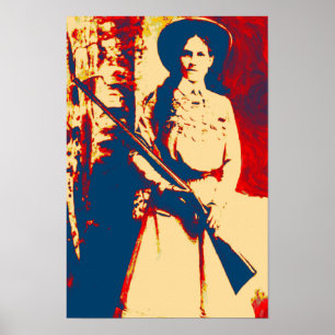  Annie Oakley Oil Grunge Canvas Print
