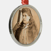Annie Oakley Portrait Metalen Ornament (Rechts)