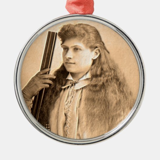 Annie Oakley Portrait Metalen Ornament (Voorkant)